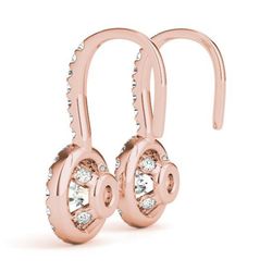 Серьги  из красного золота  с муассанитами