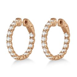 Серьги Конго (кольца) из красного золота  с муассанитами